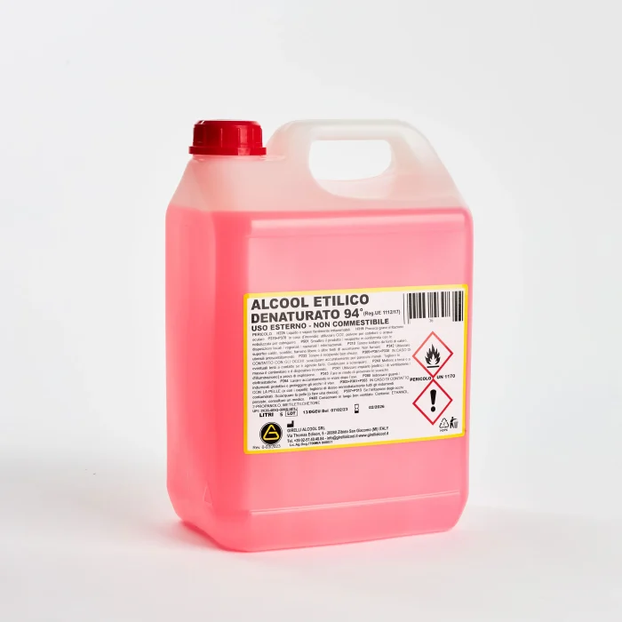 ALCOOL ETILICO DENATURATO  94° ROSA - Scatola composta da 5 taniche da 5L - immagine 2