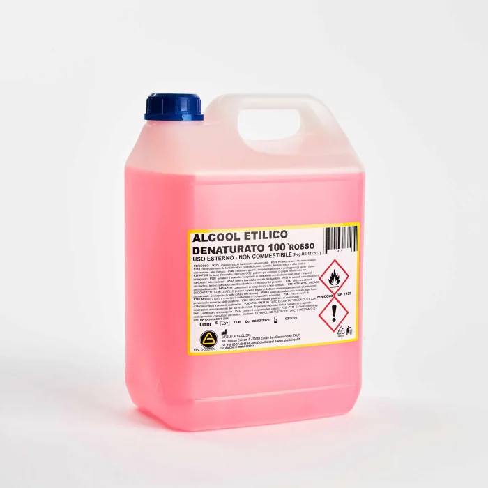 ALCOOL ETILICO DENATURATO 100° ROSA - Scatola composta da 5 taniche da 5L - immagine 2