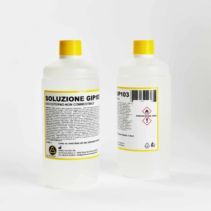 ALCOOL ISOPROPILICO 97%  SOLUZIONE GIP103 - Scatola composta da 12 flaconi da 1L - immagine 2